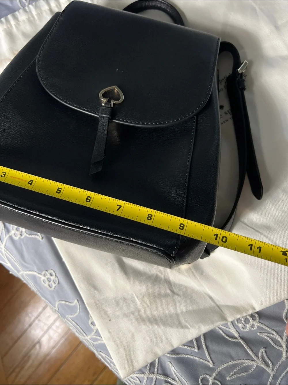 kate spade Black Leather Mini Backpack with Spade Lock